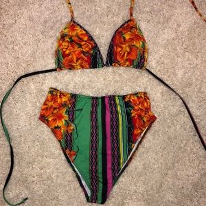 Floral triangle bikini